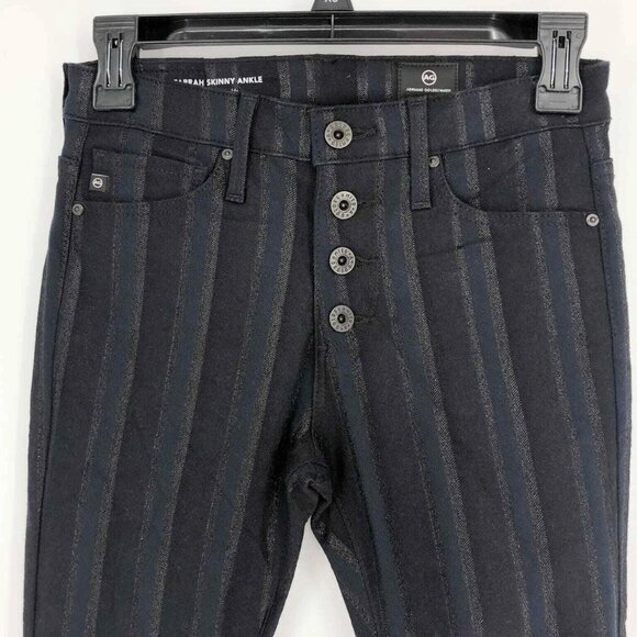 Ag Adriano Goldschmied Denim - Black Button-Fly Jeans AG ADRIANO GOLDSCHMIED Farrah Skinny Ankle Jean 28R/04